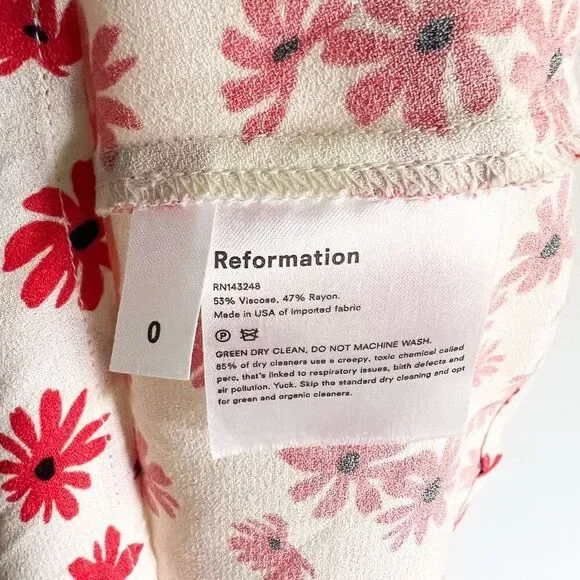 Reformation Alexandria Floral Dress Size 0 - Picture 8 of 8